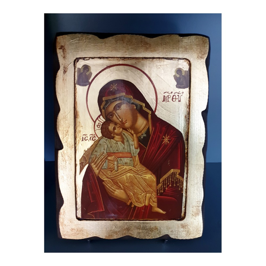 ΕΙΚΟΝΑ ΣΕ ΣΚΑΦΤΟ ΦΥΣΙΚΟ ΞΥΛΟ ΜΕ ΦΥΛΛΟ ΧΡΥΣΟΥ - ΚΩΔΙΚΟΣ ΜΟΝΟ ΓΙΑ E-SHOP